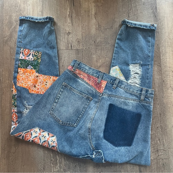Free People Zappa Harem Patchwork Jeans - Picture 14 of 15